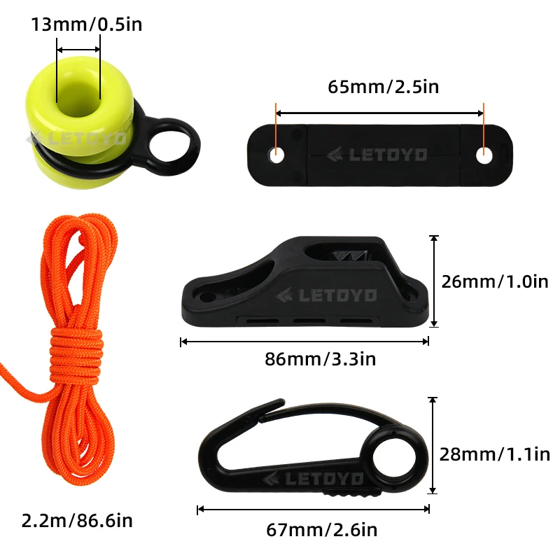 Фото LETOYO 3025 Downrigger Weight Retriever 86 дюймов Зажим для шнура Fairlead Шип для троллинговой рыбалки Морская лодка Рыбалка Глубоководная рыбалка №2