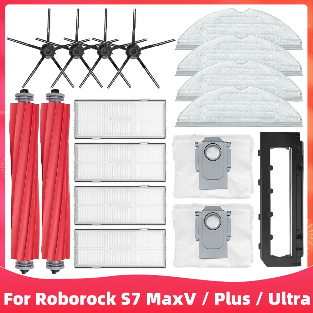 For Xiaomi Roborock S7 MaxV / S7 MaxV Plus / S7 MaxV Ultra / G10S Robot Vacuum Parts Main Side Brush Hepa Filter Mop Dust Bag
