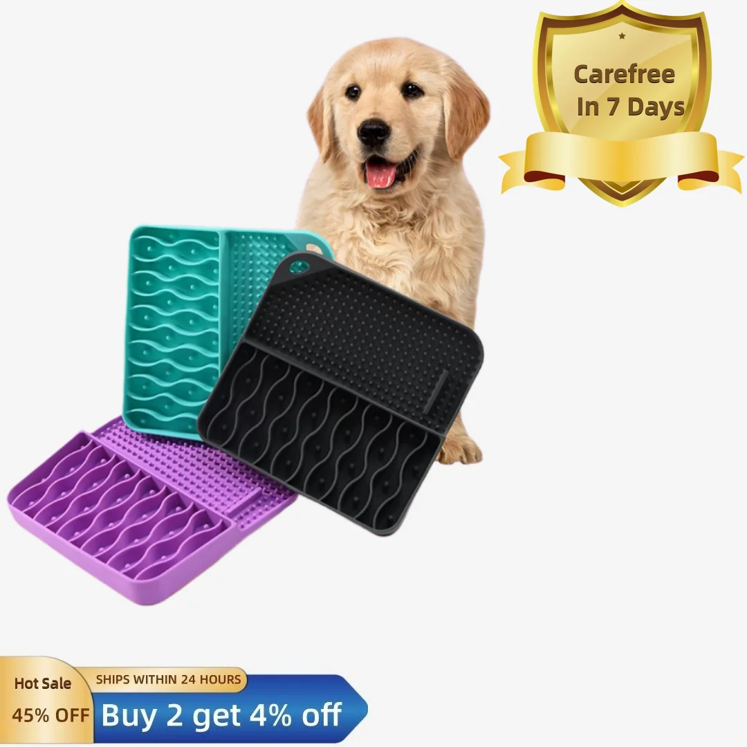 

Lick Mat Non-Slip Flexible BPA-Free Relieve Anxiety Strong Suction Slow Feeder Dishwasher Safe Dog Cat Silicone Licking Pad Pet