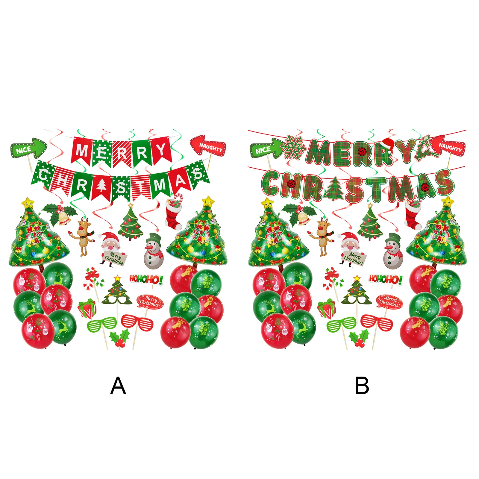 Рождественский тематический набор воздушных шаров из фольги и баннеров