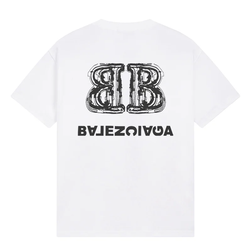 Футболка Balenciaga Мужская С Асимметричным Принтом |