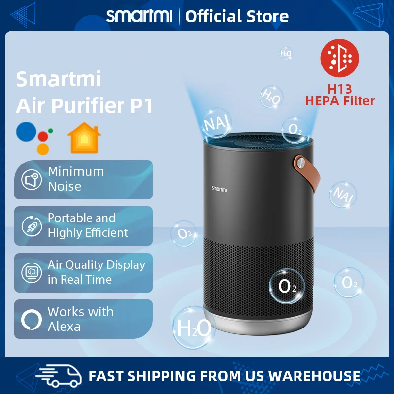

-$24 Smartmi Air Purifier P1 For Home Portable Air Purifiers For Room True H13 HEPA Filter Works With HomeKit Alexa