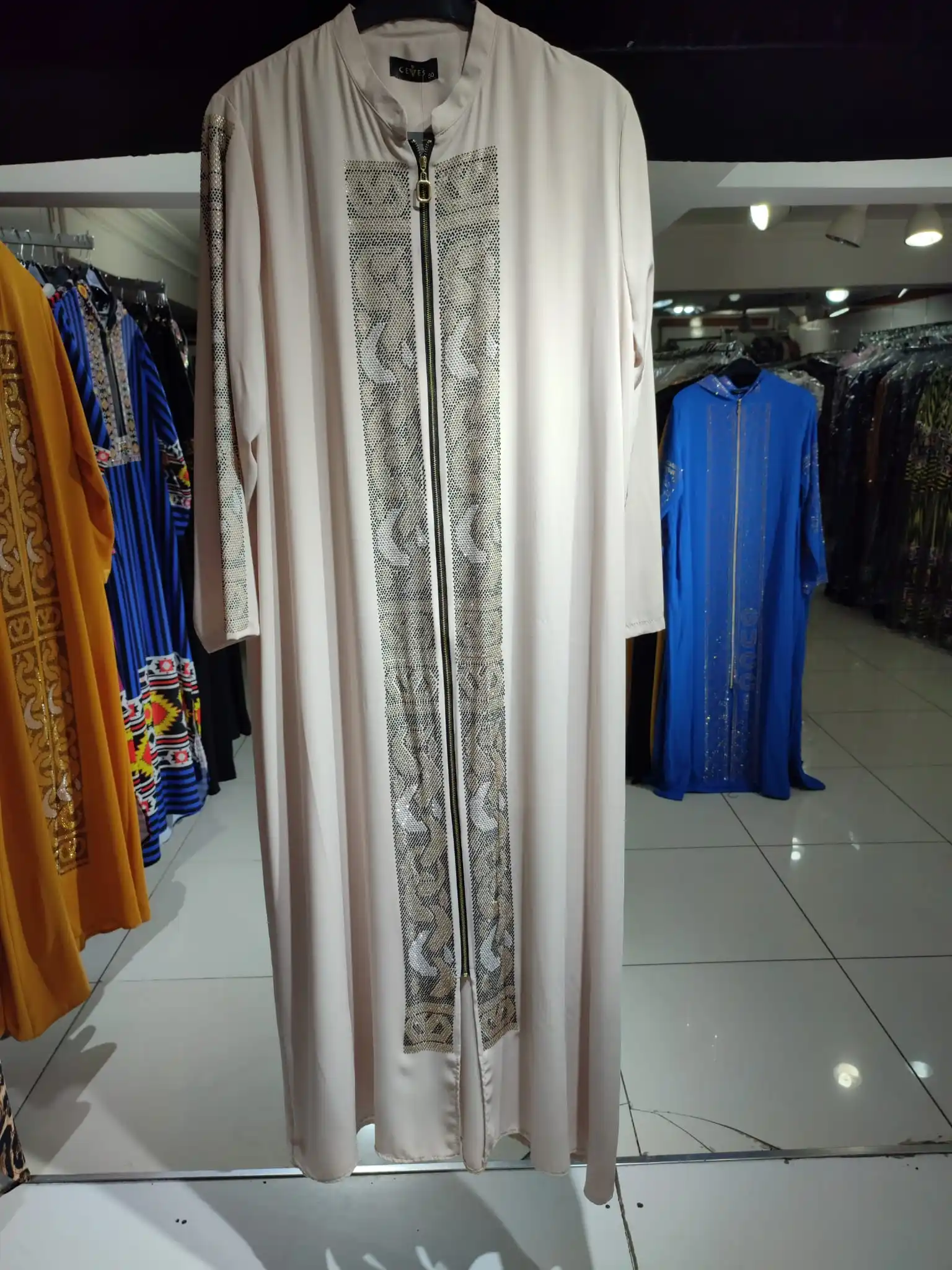 Abaya Dubai Free shipping Women Muslim Femme Patterned Dress Loose Jessica Fabric Abaya, Long Sleeve İslamic Clothing