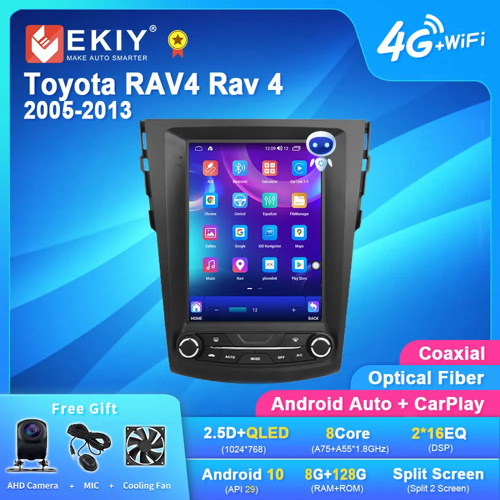 

Автомагнитола EKIY для Toyota RAV4 Rav 4 2005-2013 Android 10 мультимедийный видеоплеер 2Din навигация стерео головное устройство Carplay 9.7"