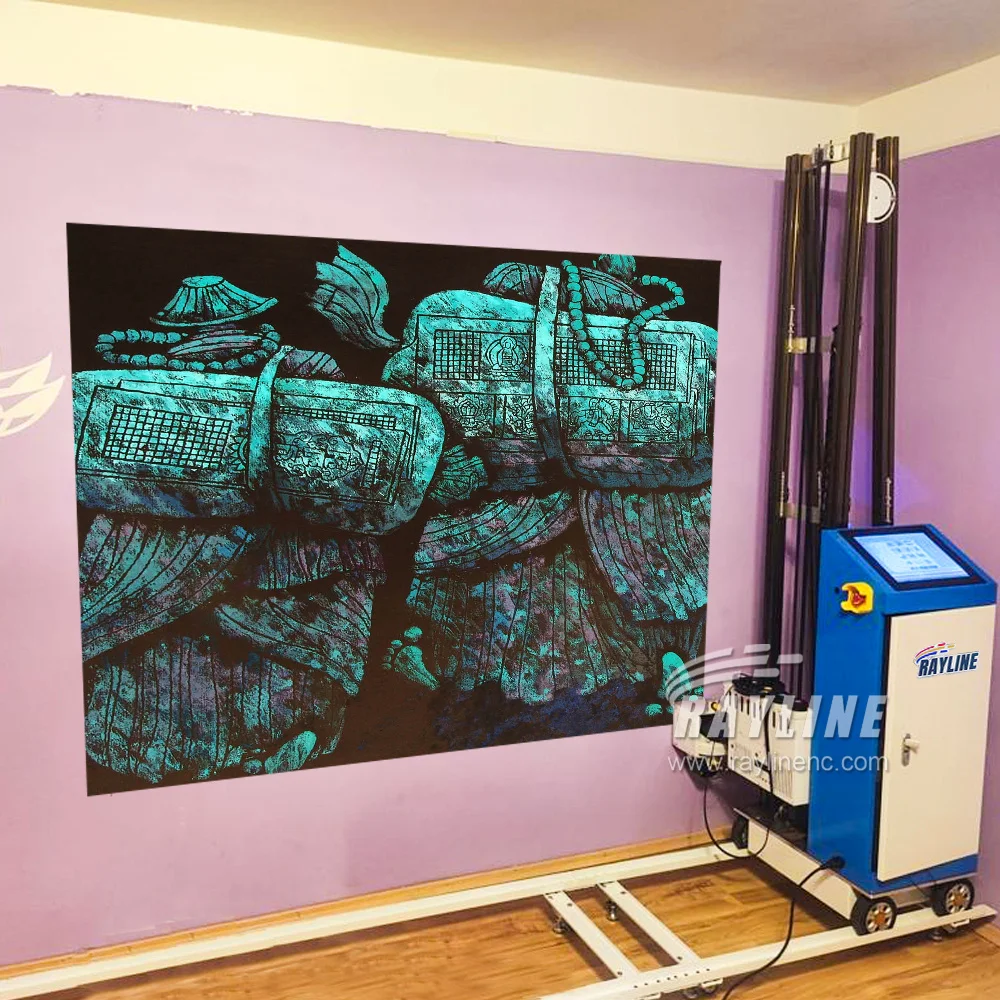Настенный художественный раствор 3D принтер 5D CMYKW УФ-настенный Краска УФ-принтер