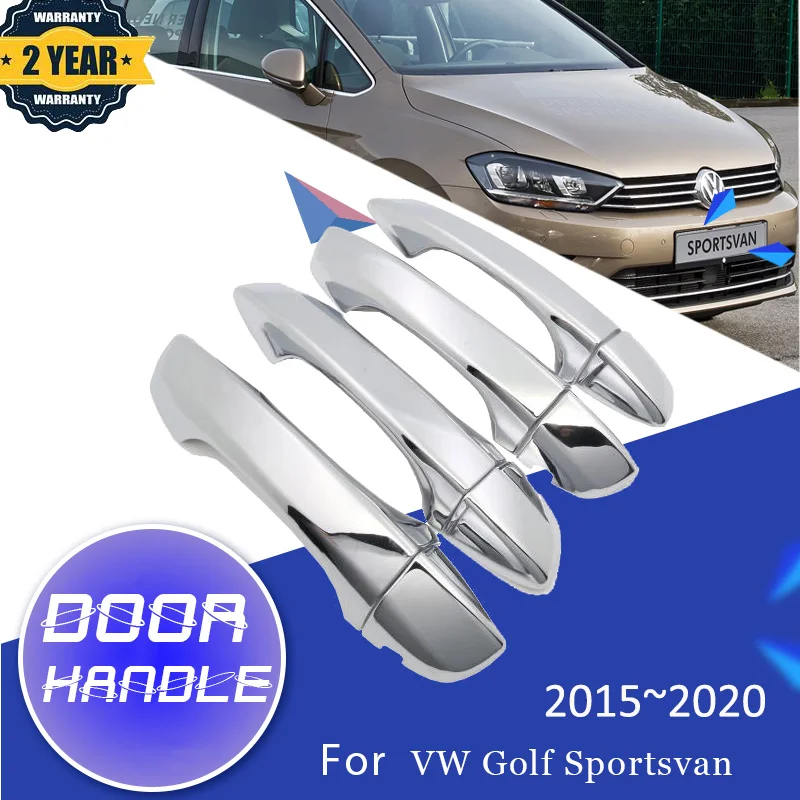 

Luxurious Car Door Handle Cover Trim Sticker For VW Volkswagen Golf Sportsvan SV MK7 2015~2020 Decorate Styling Auto Accessoires