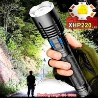 xhp220 powerful flashlight 18650 rechargeable led torch usb high power led flashlights tactical outdoor lamp for camping hunting