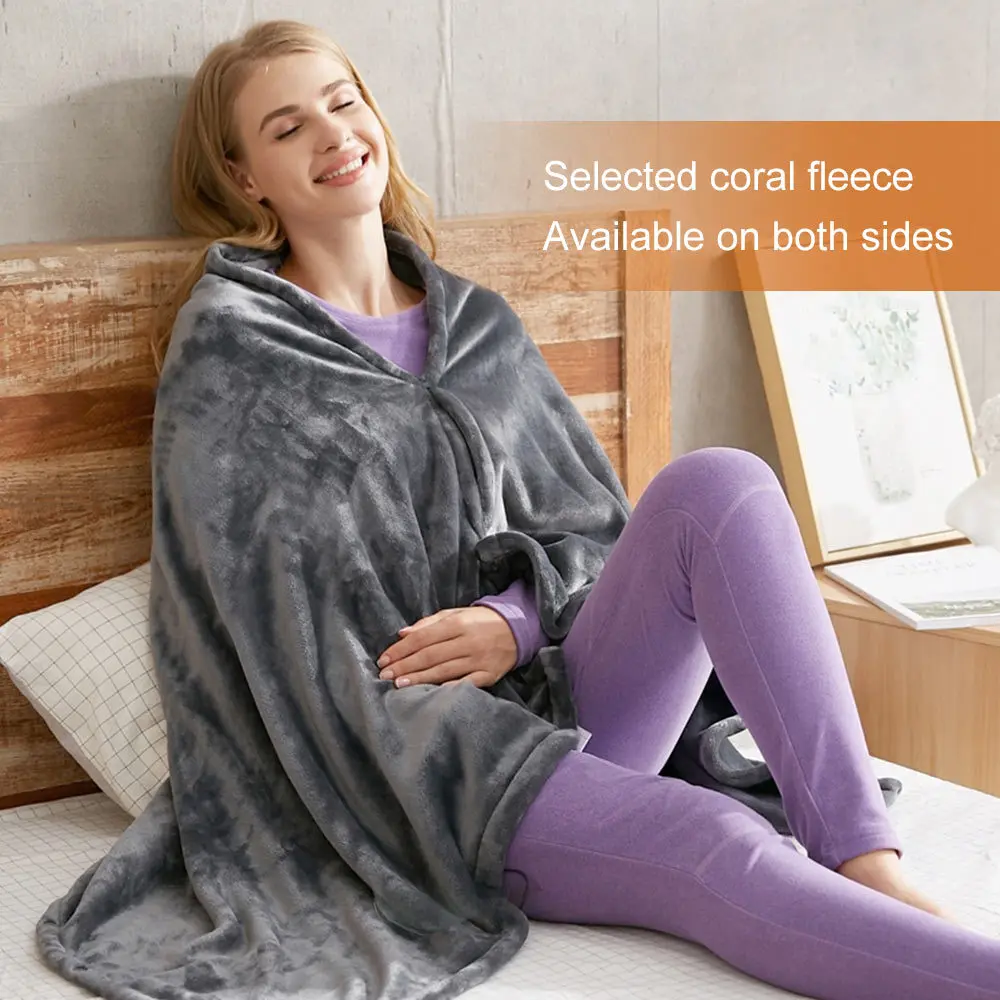 

150x85cm Winter Coral Flannel Electric Heated Blanket USB Heating Warm Shawl Thicker Heater Body Warmer Soft Thermostat Sheet