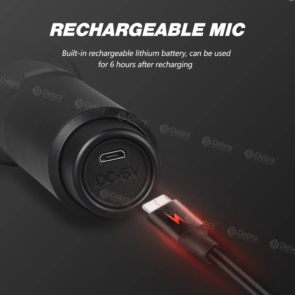 Универсальный UHF беспроводной Перезаряжаемый ручной микрофон MU2 используется с