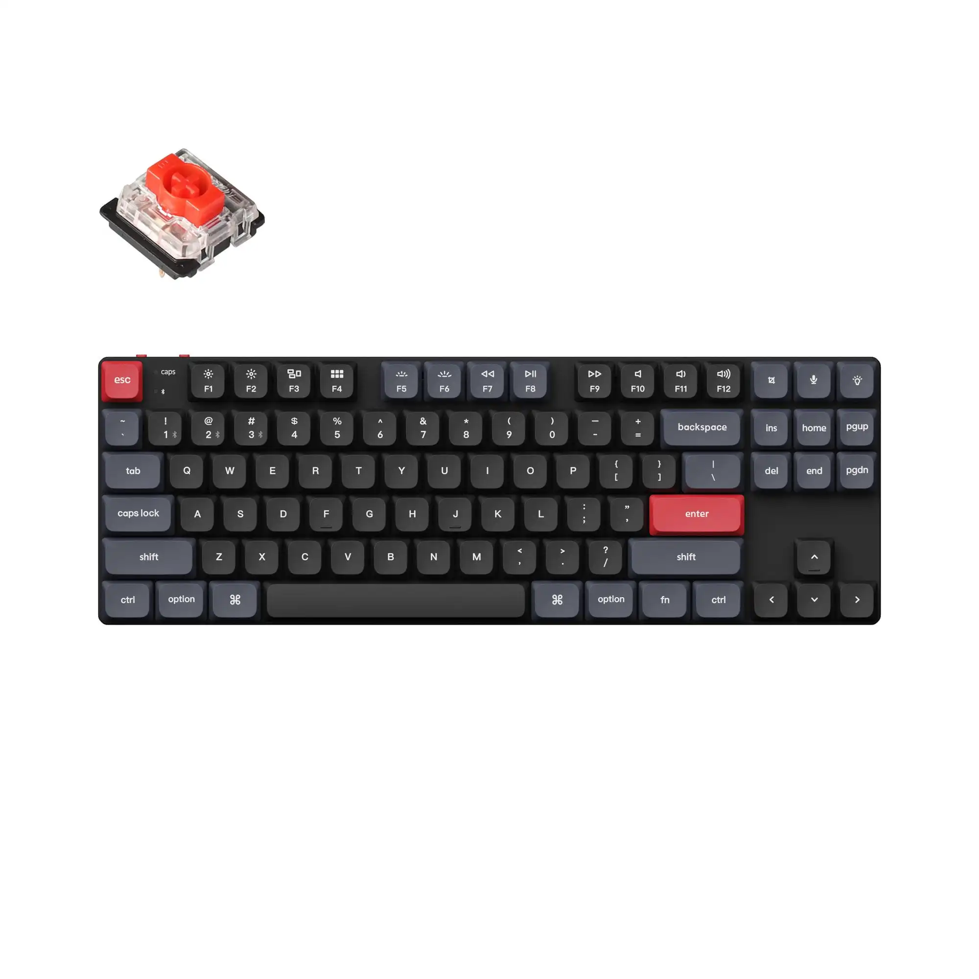Low Profile 80% Layout Qmk/via Programmable Rgb Backlight Gateron Switch