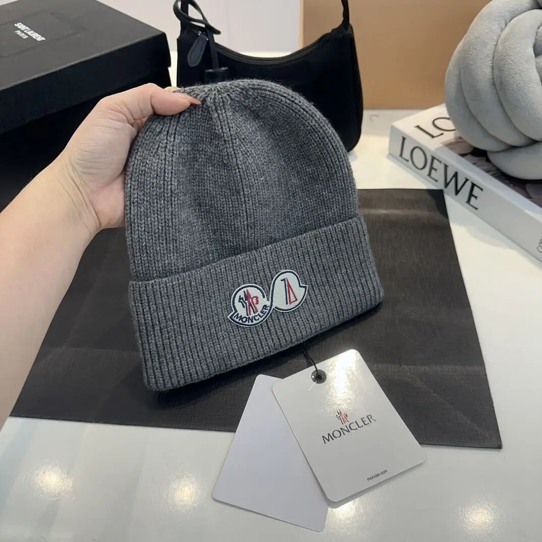 Вязаные Эластичные Moncler От Bini Женские Зимние Теплые Шапки Для Мужчин Роскошные