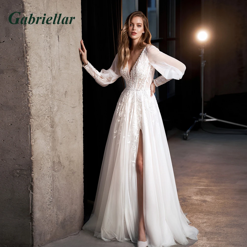 

Gabriellar Classic Appliques Wedding Dresses For Mariages Sweetheart Slit Backless Wedding Gown Robe De Soirée De Mariage