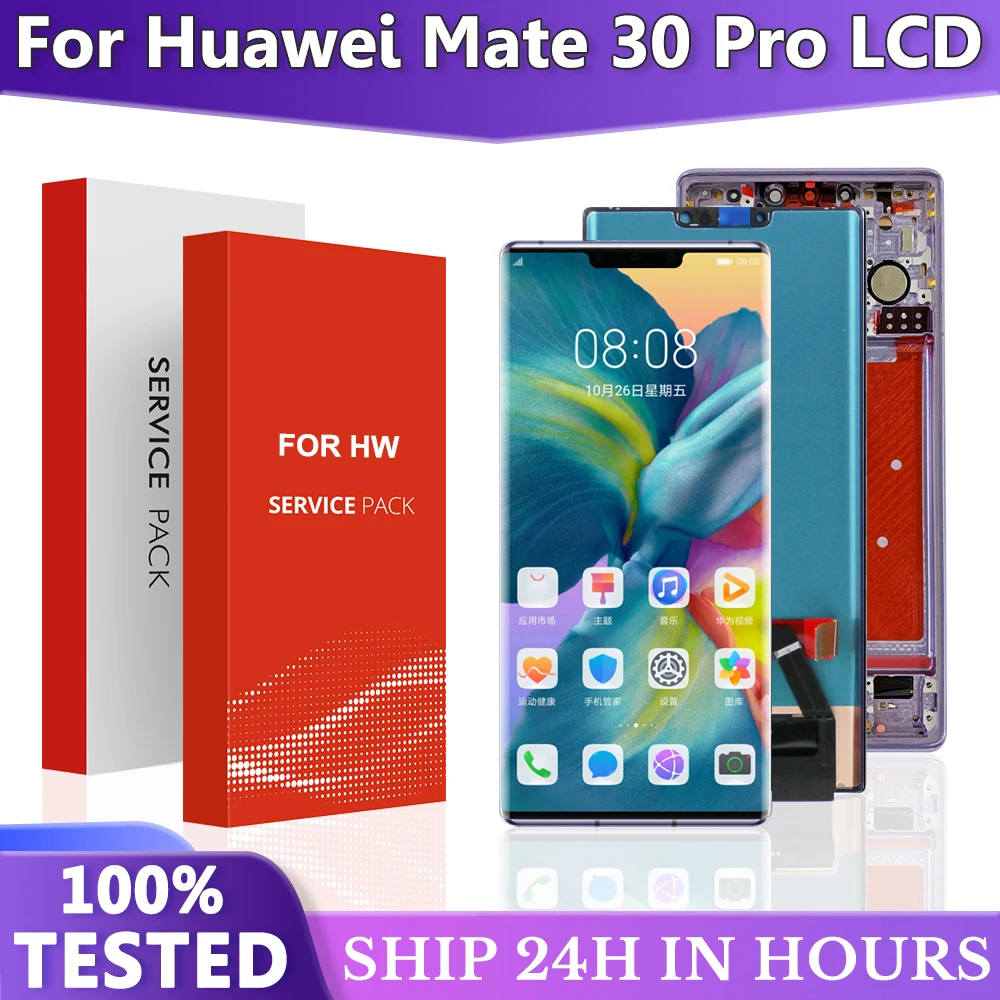 

6,53 дюймовый дисплей с рамкой для замены для Huawei Mate 30 Pro, ЖК-дисплей с сенсорным экраном и дигитайзером в сборе для зеркального ЖК-дисплея