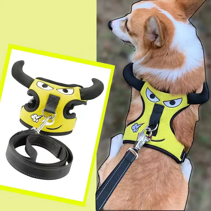 

Cute Vest Pet Harness Breathable Embroidery Walking The Dog Leash Sandwich Mesh Cat Harness Set Chihuahua Teddy Pug Pet Supplies