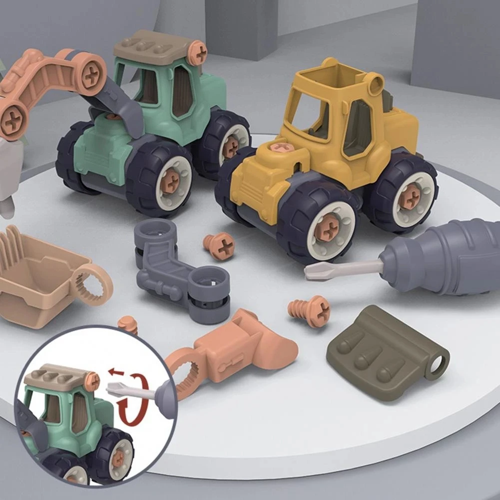 

DIY Truck Toy Assembly Engineering Car Set Creative Minuature Truck Loading Unloading Plastic Kids Educational Toy For Boy Gifts
