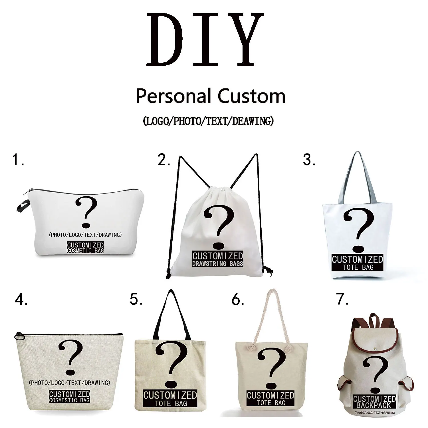 Personal Custom DIY Logo Makeup Bags Pouch Women Cosmetic Bag Toiletries Organizer Wedding Birthday Party Gift Photo Text Pouch
