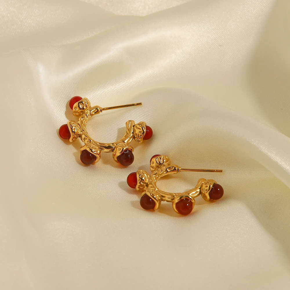 Uworld изысканные металлические винтажные шикарные серьги-кольца 18K PVD Позолоченные