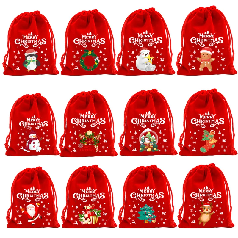 1 шт. Женская бархатная сумка на шнурке