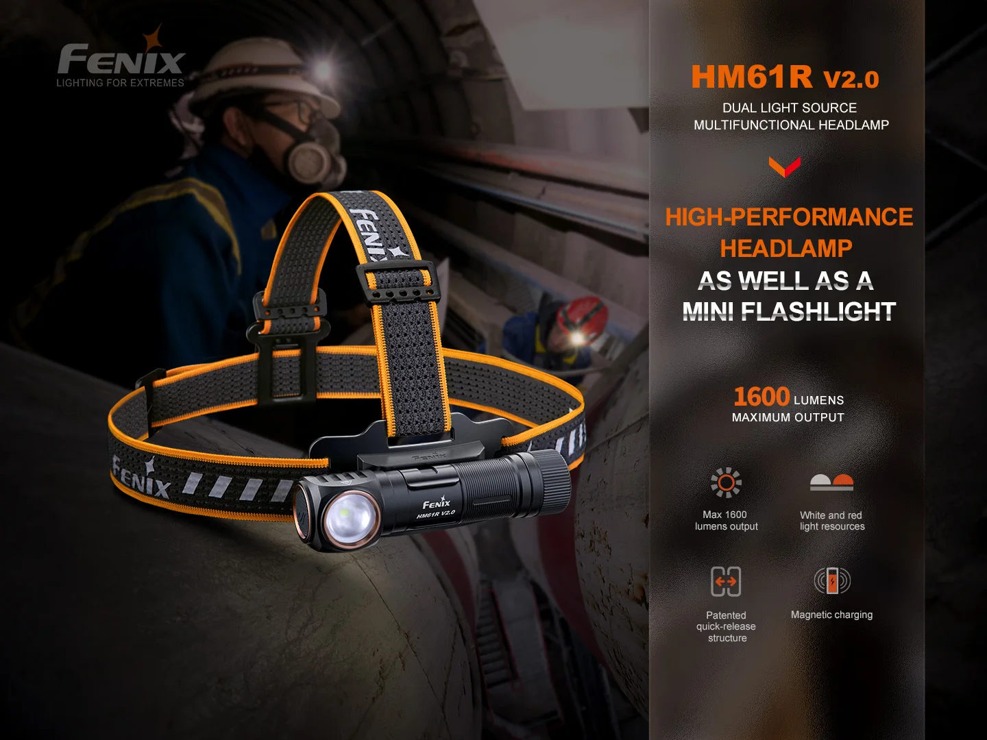 Мультифонарь фонарь Fenix HM61R V2.0 WW