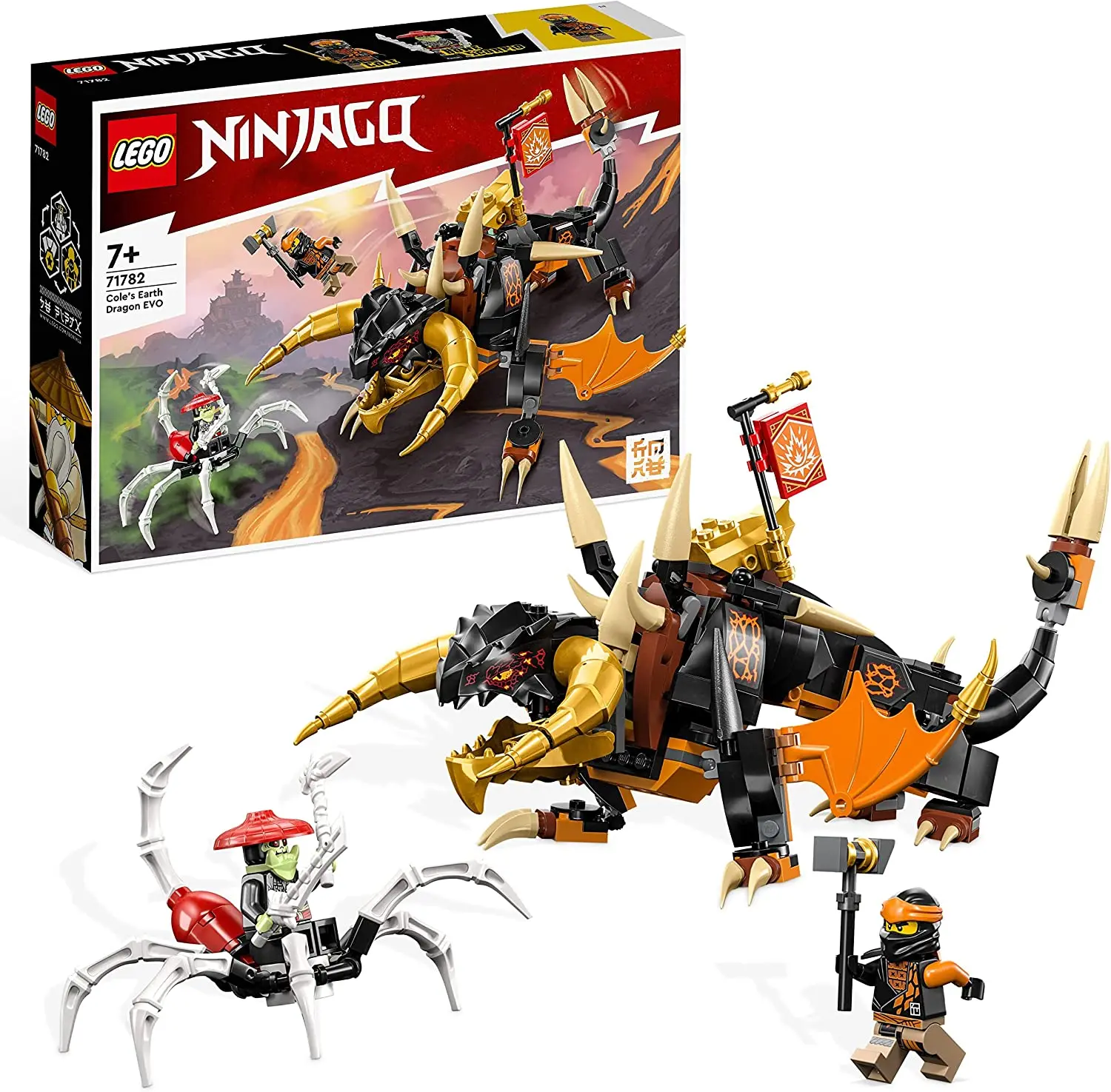 

Lego 71782 NINJAGO Cole's Earth Dragon EVO, обновляемая фигурка экшн-игрушки для детей, мальчиков и девочек с боевым скорпионом