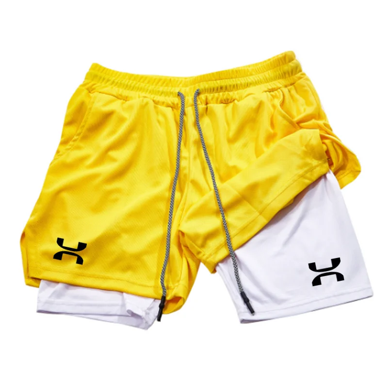 Шорты спортивные быстросохнущие 2 в 1 для бега