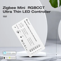gledopto zigbee 3 0 dc5 24v mini rgbcct rgb wwcw led light strip controller tv backlight kitchen lighting work with alexa voice
