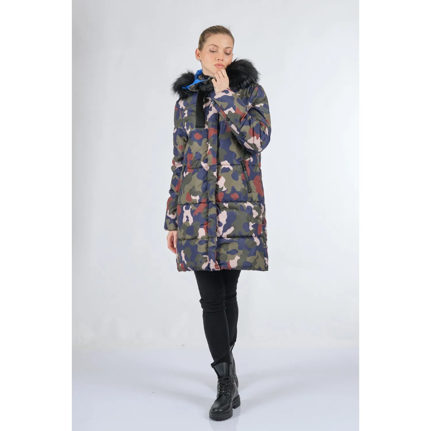 Bsb Оливковое женское пальто с