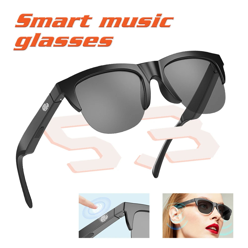 

Smart Glasses Wireless Bluetooth 5.3 Glasses HD UV Protection Sunglasses HIFI Music Anti-Blue Eyeglasses Touch Headset