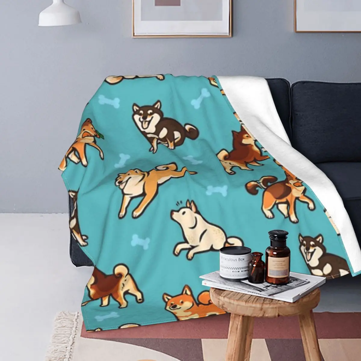 

Одеяло Jolly Corgis в зеленом цвете, Фланелевое флисовое мягкое покрывало для кровати, зимнее теплое пушистое покрывало для кровати, диван для спальни