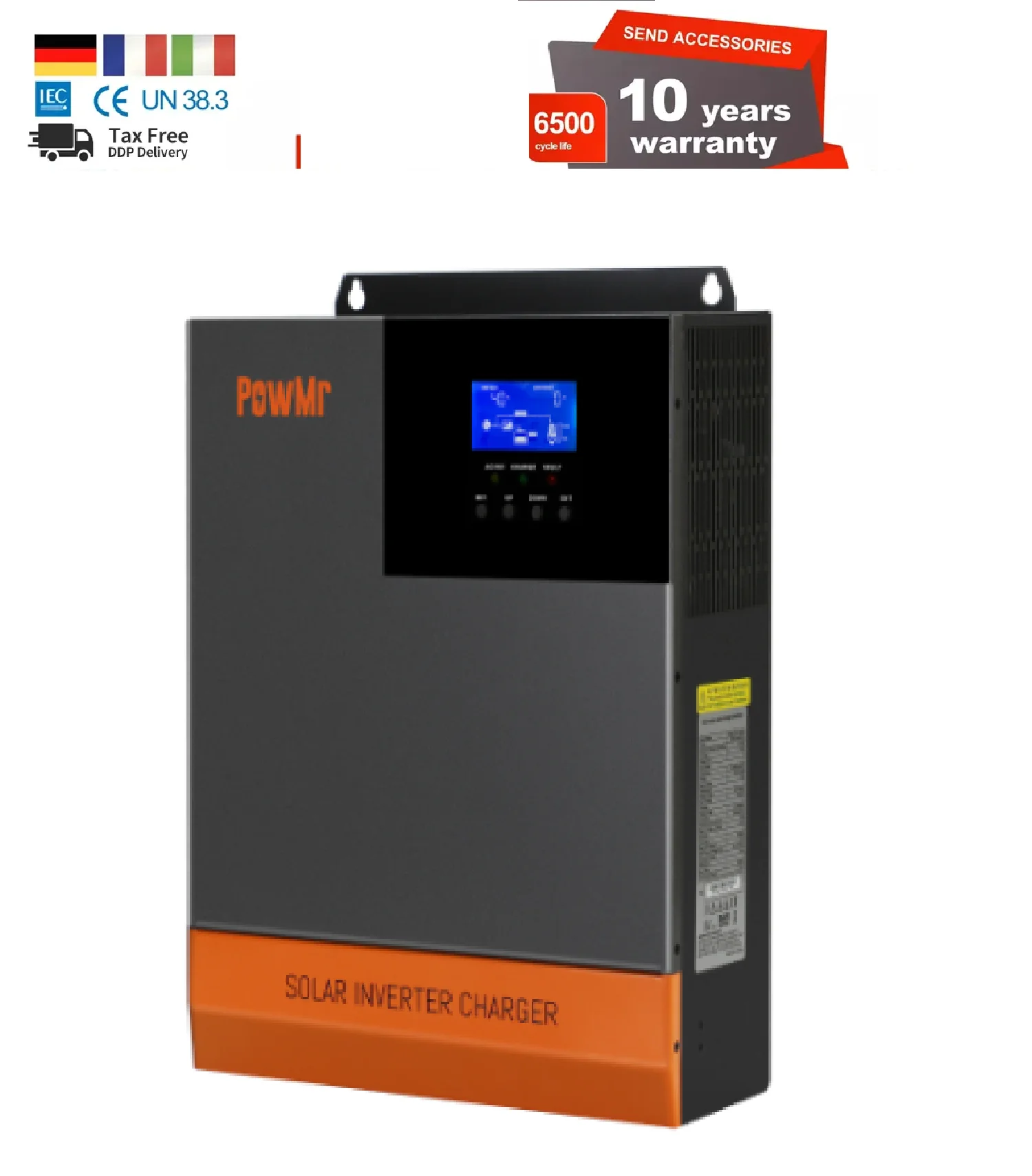 

PowMr-inversor Solar híbrido de 16,8 kW, trifasica 48V, 220V, 380V, 15kW con MPPT 80A, carga Fedex Worldwide Shipping Free