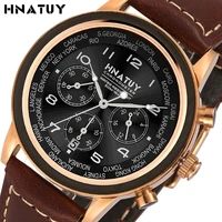 hnatuy mens watch fashion casual chronograph mens watches top brand luxury wooden quartz clock waterproof big dial watch men