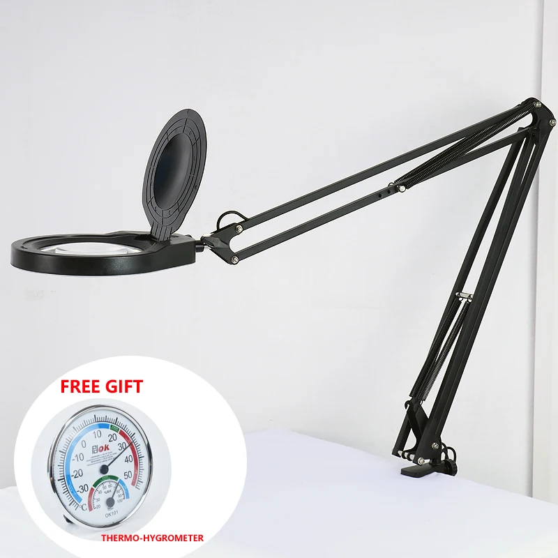 

LED Magnifying Lamp 8X 10X with Clamp Adjustable Swivel Arm Magnifier Desk lamp for Reading,Craft, Hobby,Close Work