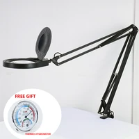 led magnifying lamp 8x 10x with clamp adjustable swivel arm magnifier desk lamp for readingcraft hobbyclose work
