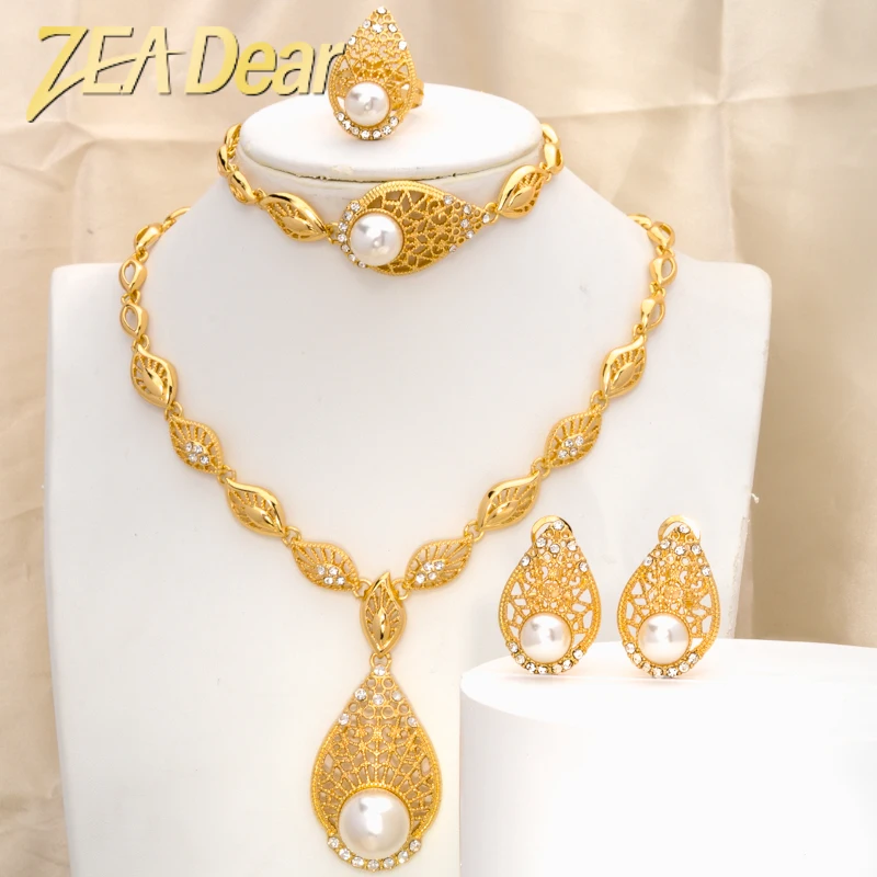 Модные африканские ювелирные изделия Zeadear из Дубая нигерийское ожерелье браслет