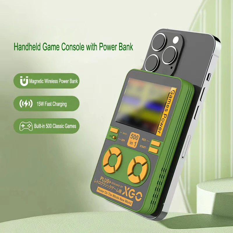 

Portable Mini Video Game Consoles Built-in 500 Games Retro Handheld Gameing 5000mAh Wireless Power Bank LCD Color Game Player
