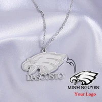 customized logo necklace personalized any logo necklace company icon necklace deep custom engraving name necklace for mens gifts