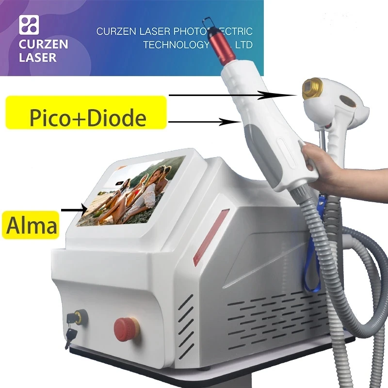 

2 in 1 picosecond 3 Wavelength 755nm 808nm 1064nm 600w Diode Laser Hair Removal nd yag tattoo removal Machine Alexandrite Laser