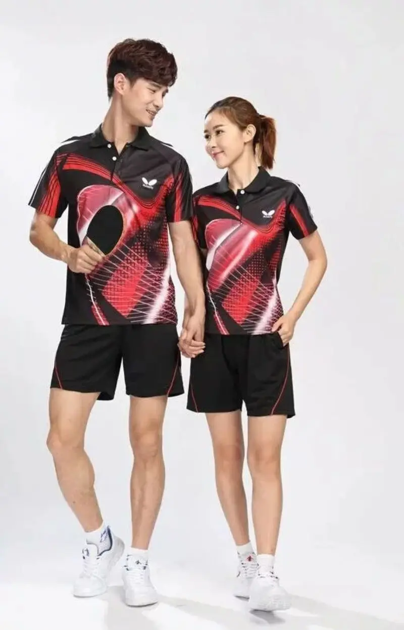 Men & Women Table Tennis Jerseys Badminton Training suit jersey & shorts Set empty Style Short-sleeved Running Wear Tennis