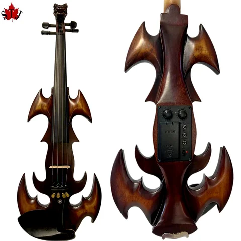 Электрическая скрипка crazy -1 SONG, Резная Голова Дракона, 4/4 дюйма, деревянная скрипка с чехлом, лук, соединительный кабель, новая модель