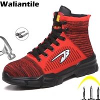 waliantile puncture proof safety boots shoes men male steel toe anti smashing work boots indestructible construction boots male