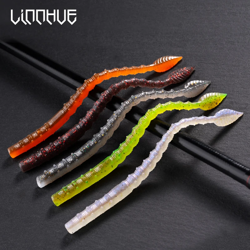 LINNHUE 15 Упаковок Мягких Приманок Для Плавания 110 Мм С Блестками Силиконовые