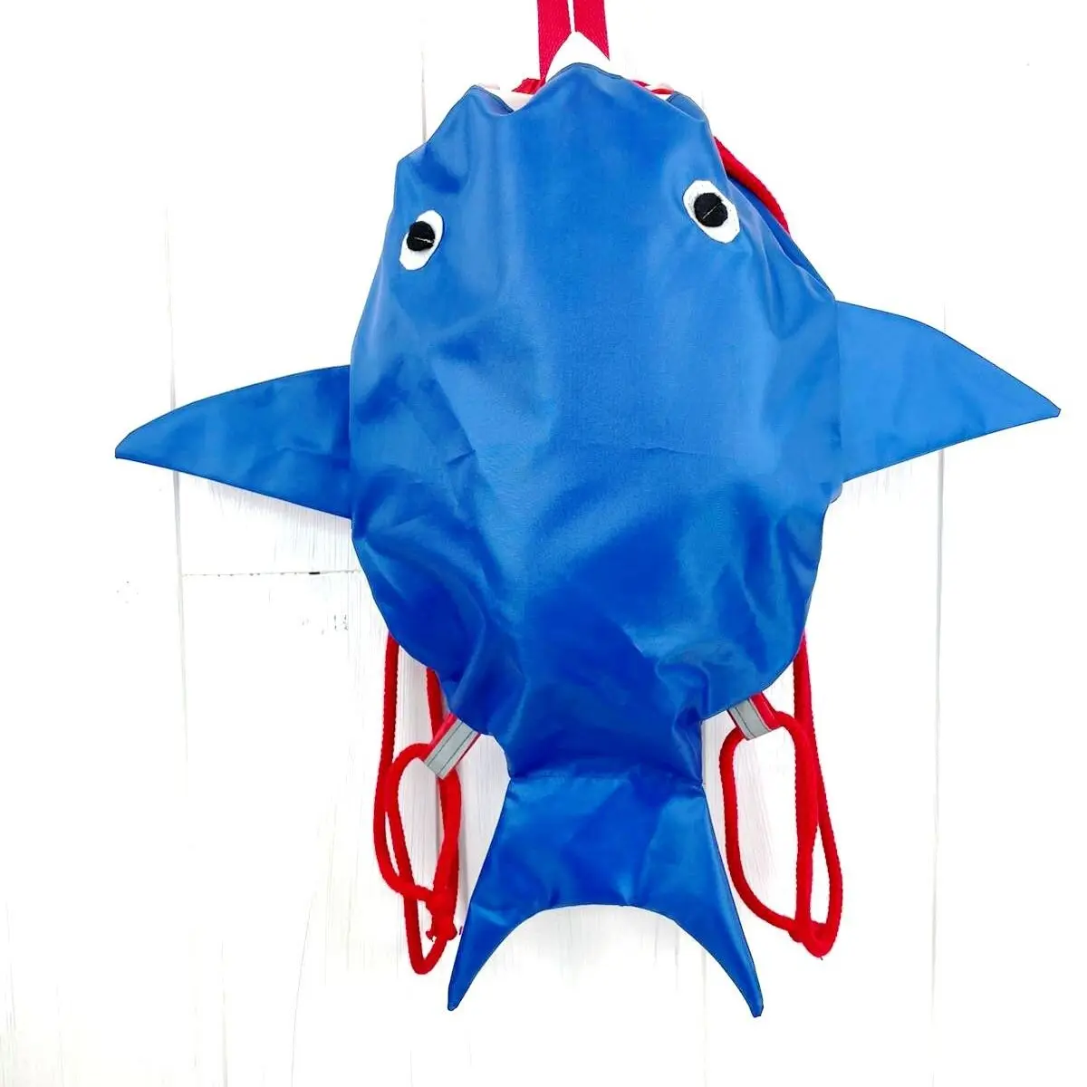 Мешок для сменной обуви сумка игрушек детский рюкзак ручной работы синяя Акула |