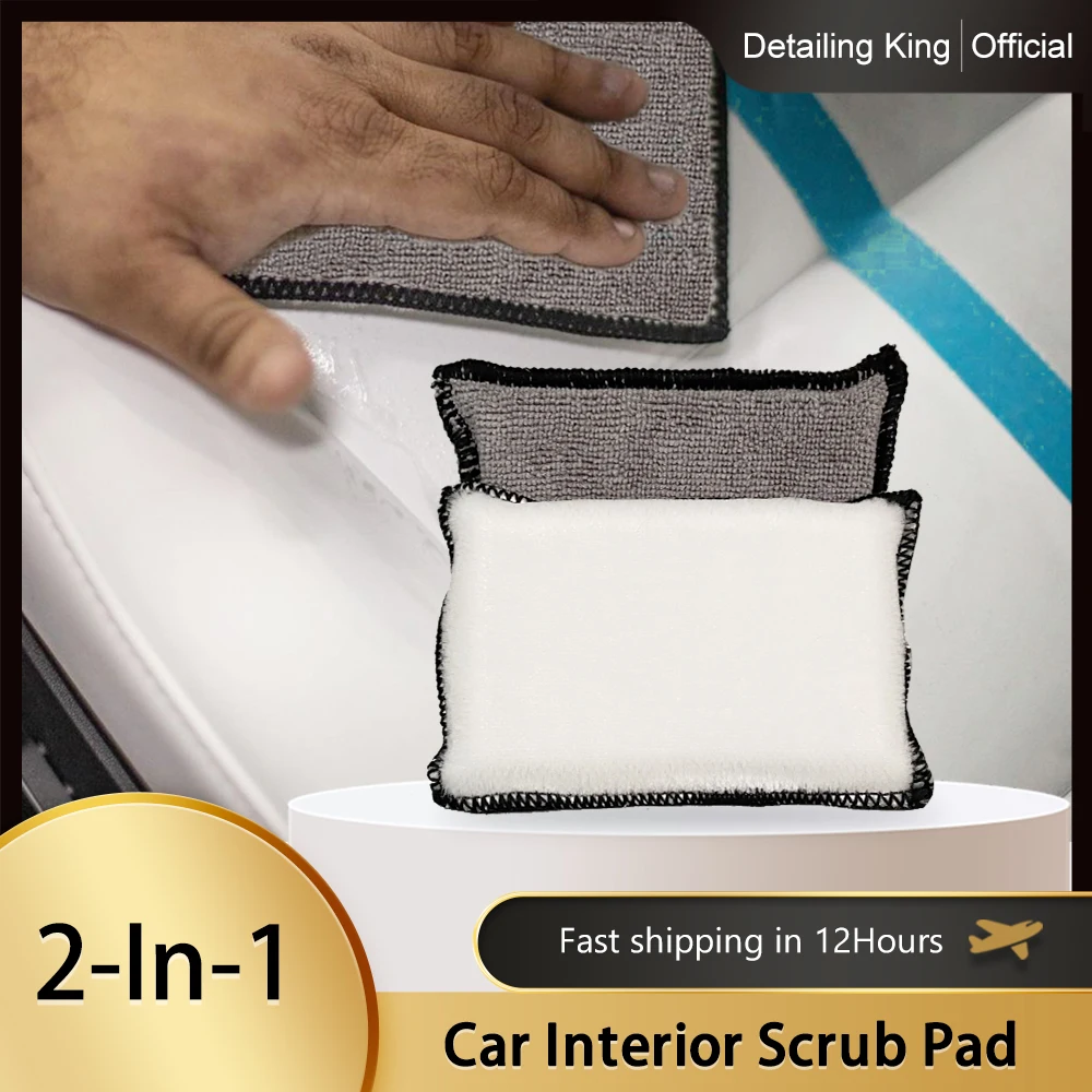 

DetailingKing 2-In-1 Microfiber Car Interior Cleaning Applicator High Density Auto Interior Scrubbing And Finishing Pad