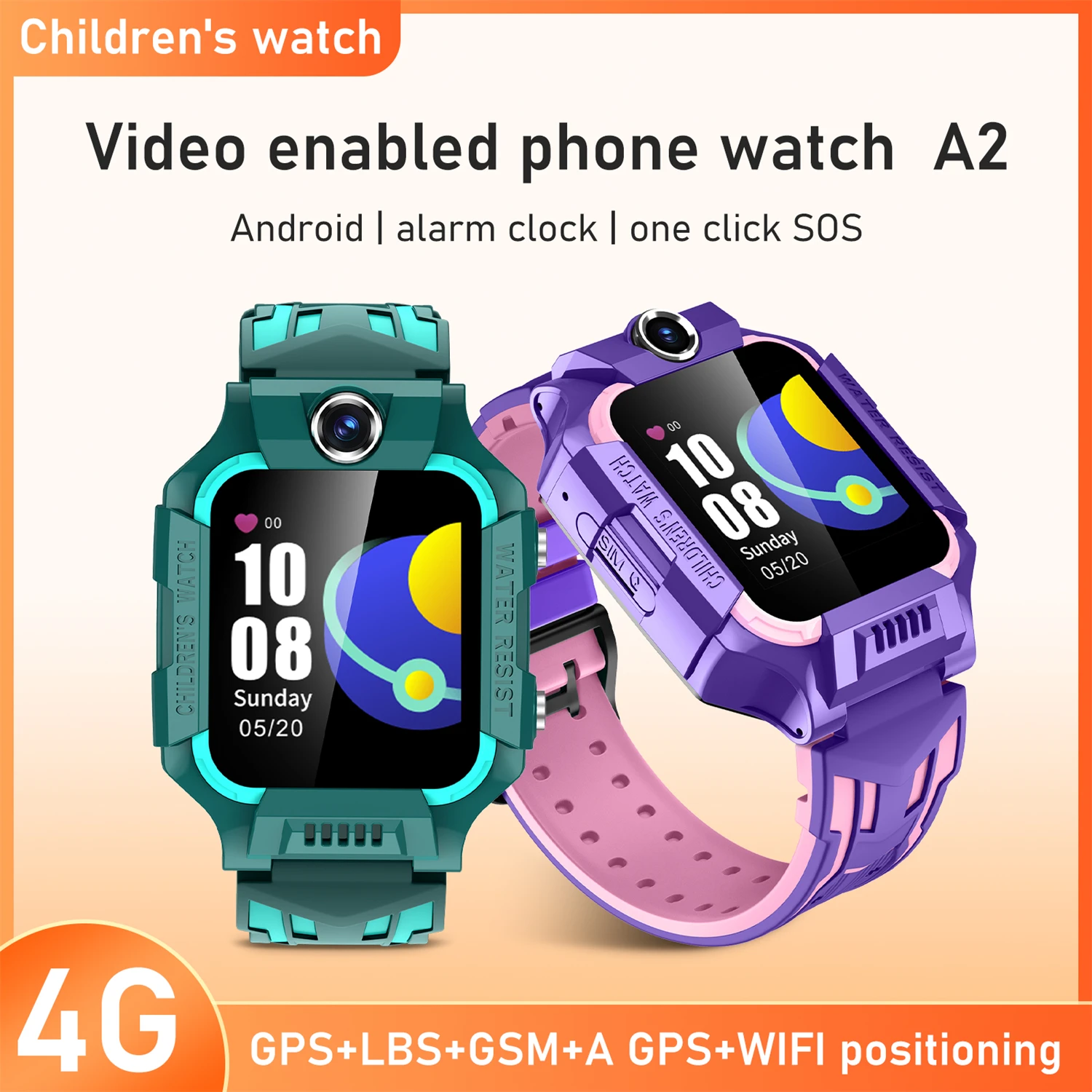 

A2 LT21 4G Smart Watch Kids GPS WIFI Video Call SOS IPX7 Waterproof Child Smartwatch Camera Monitor Tracker Location Phone Watch