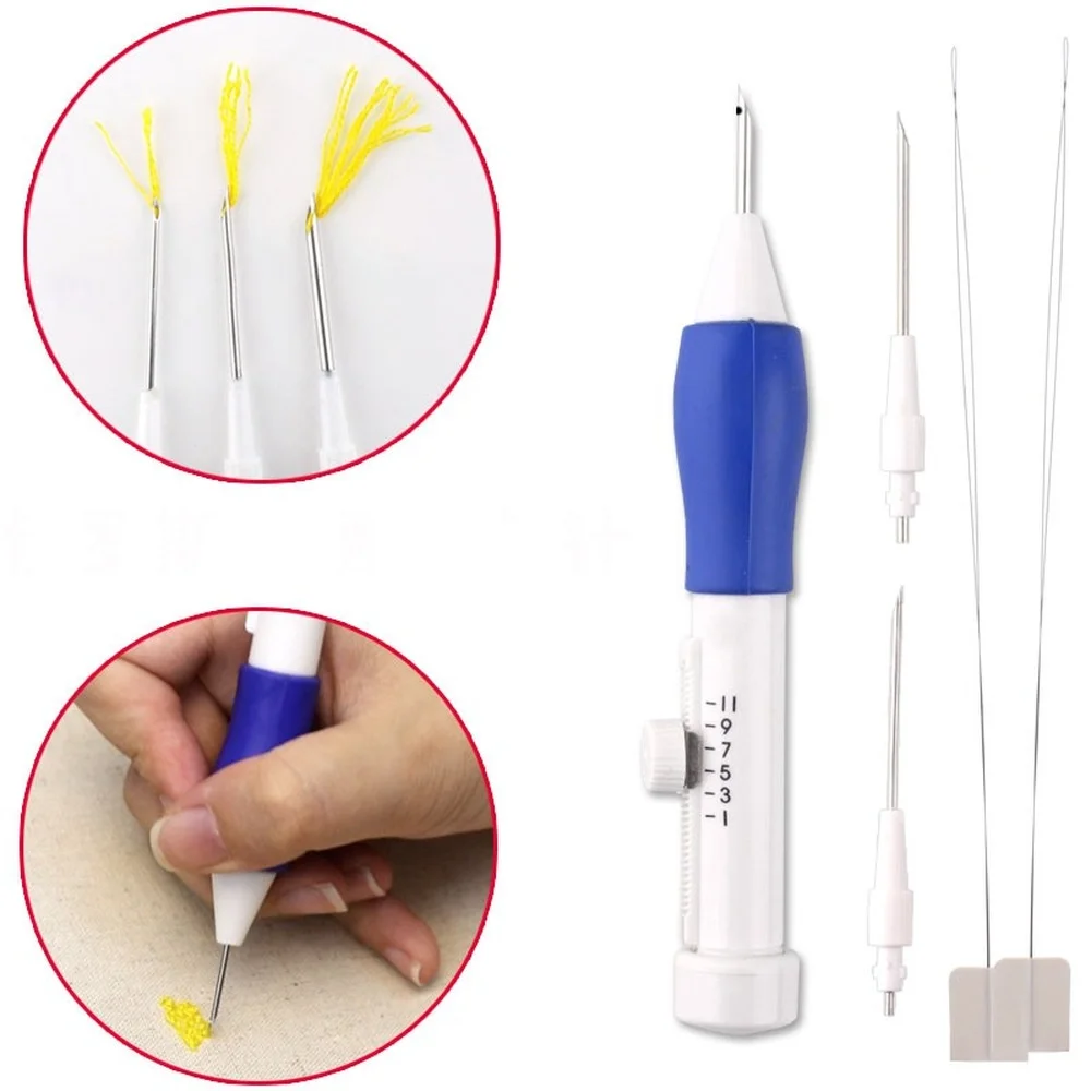 

Magic Needle for Embroidery Carpet Knit Punch Needle Kit Needlework Stitching Set Embroidery Knitting Needles Pen Sewing Tools