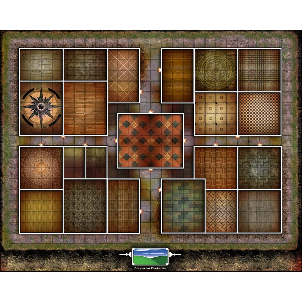

Custom Big Playmat HeroQuest with Stitched Edges (Locked Edges Big Mousepad) Natural Rubber Board Games Pad 81.5X65CM