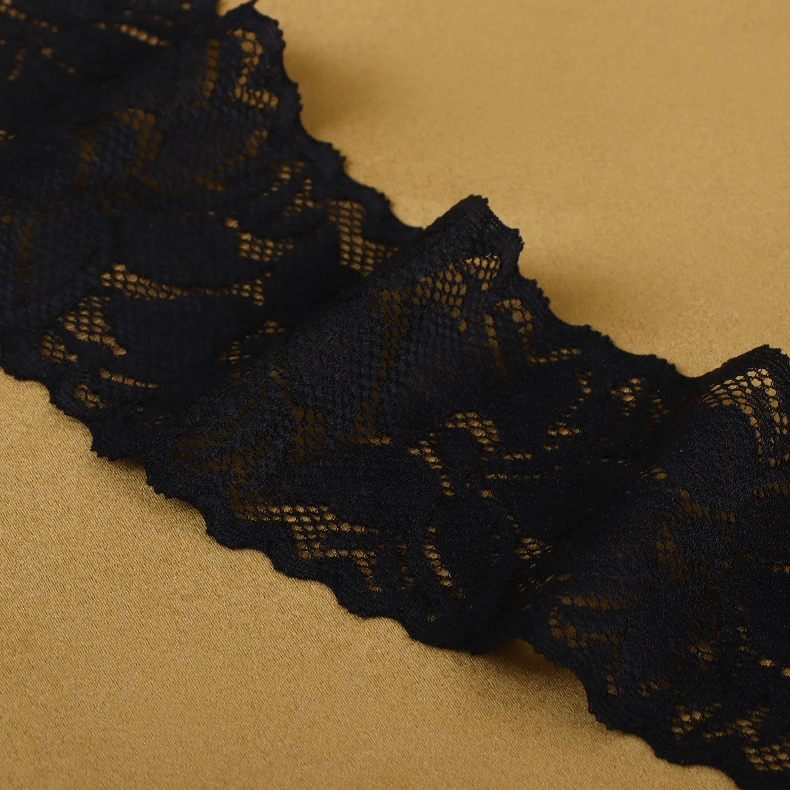 Кружево эластичное 58 ± 2 мм x 10 1 м цвет чёрный (комплект из 6 шт)