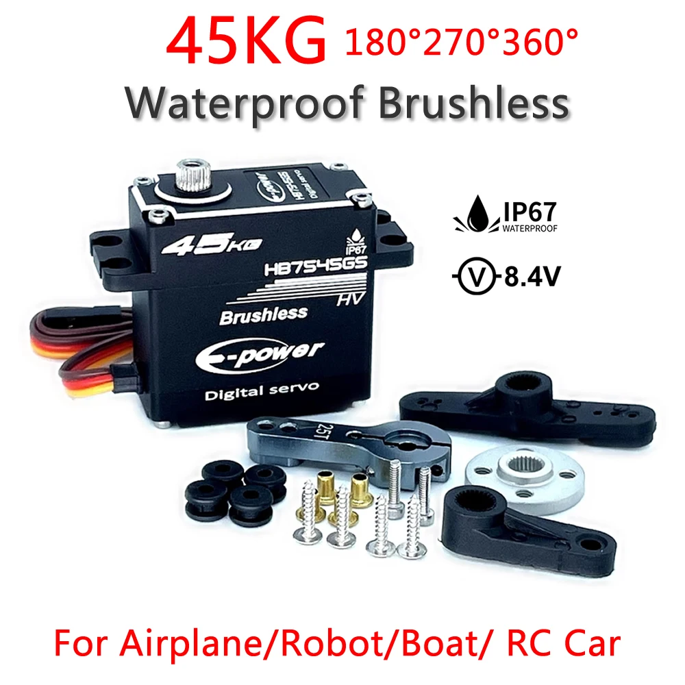 

Waterproof Brushless Servo 45KG 35KG 25KG 180 270 360 Degree Aluminum Case Digital Metal Servos for RC Car Truck Robot DIY Boat