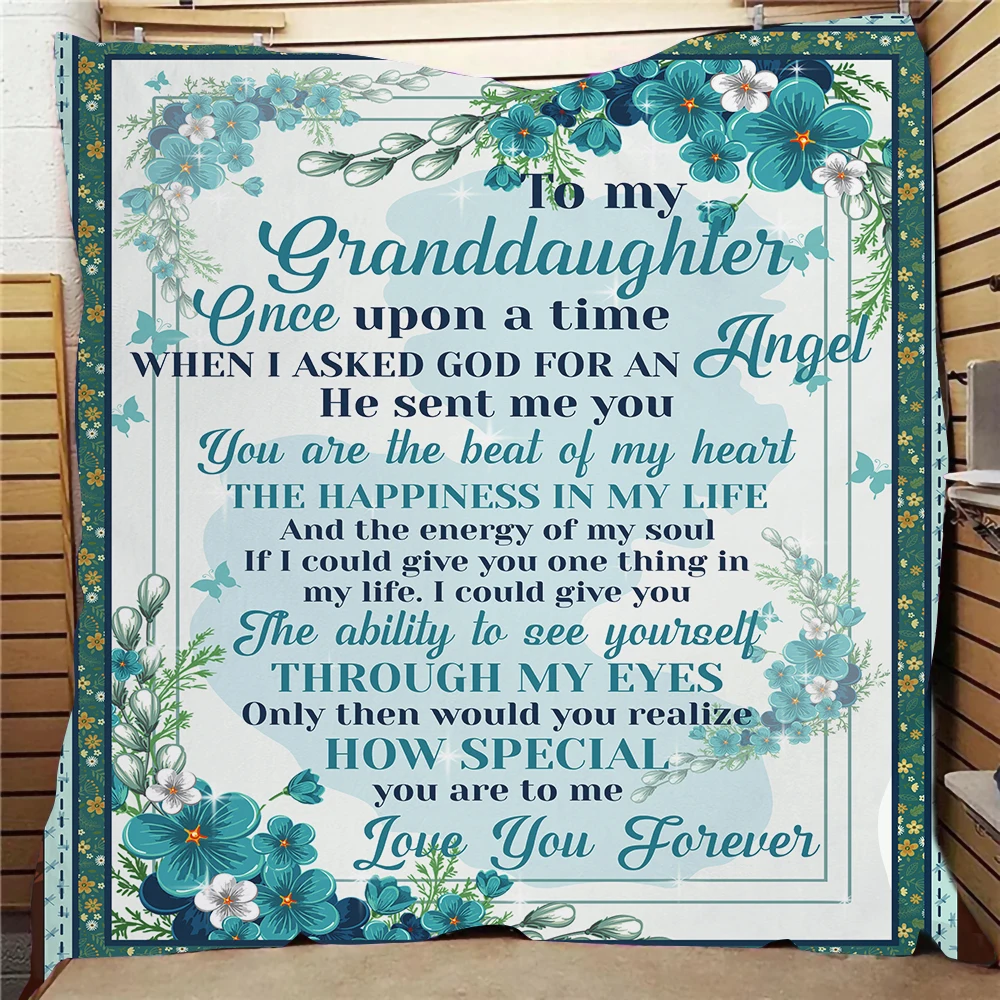 

Офисное одеяло с надписью «для дочери», красивое домашнее теплое мягкое одеяло с цветочным узором, положительный стимул, семейный подарок н...