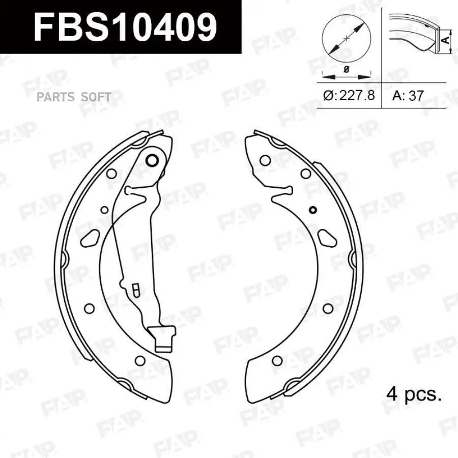 FAP FBS10409 КОЛОДКИ ТОРМОЗНЫЕ БАРАБАННЫЕ